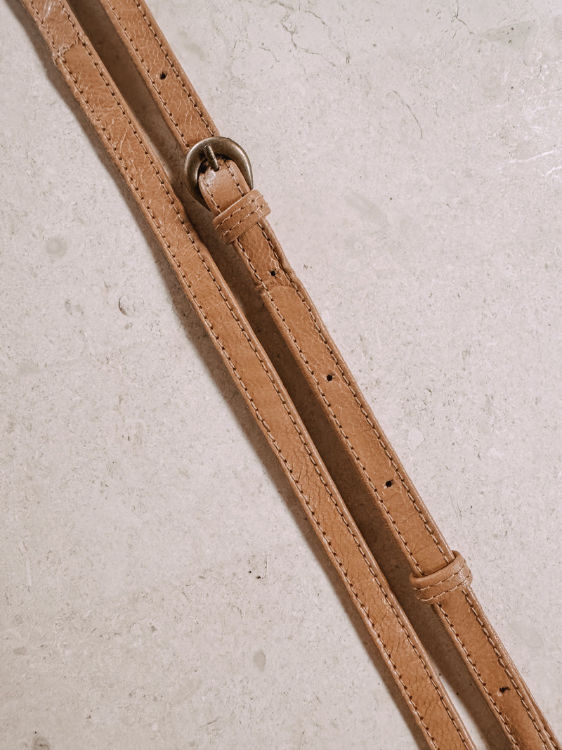 Biscuit/Nude Leather Detachable Cross Body Strap for Agatha 20cm Grande Wallet