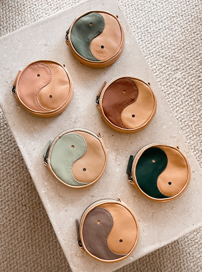 Yin Yang Coin Purse Tan