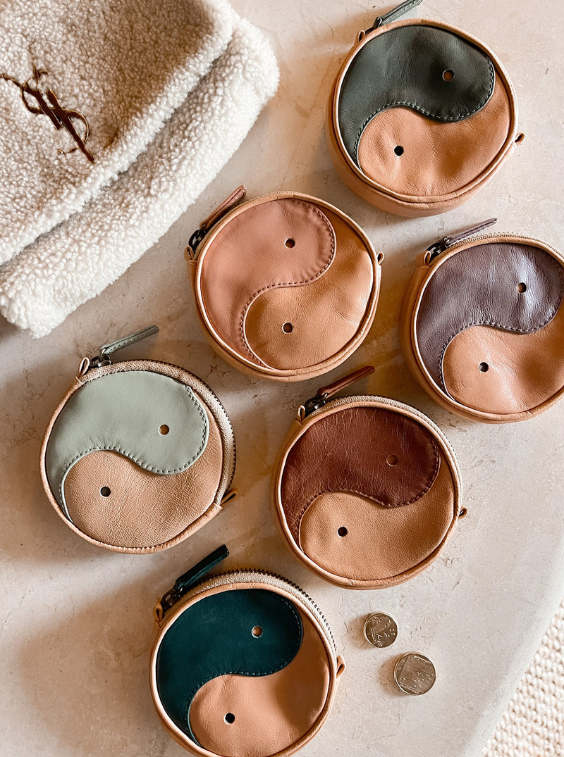 Yin Yang Coin Purse Tan