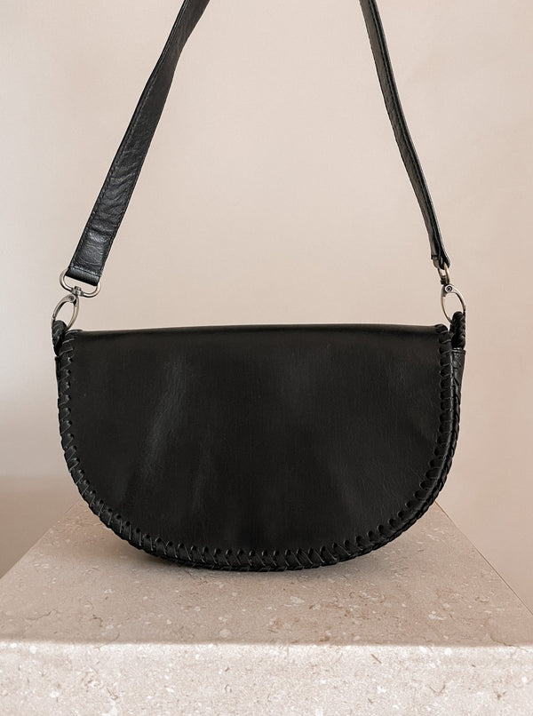 Whipstitch Saddle Bag Black