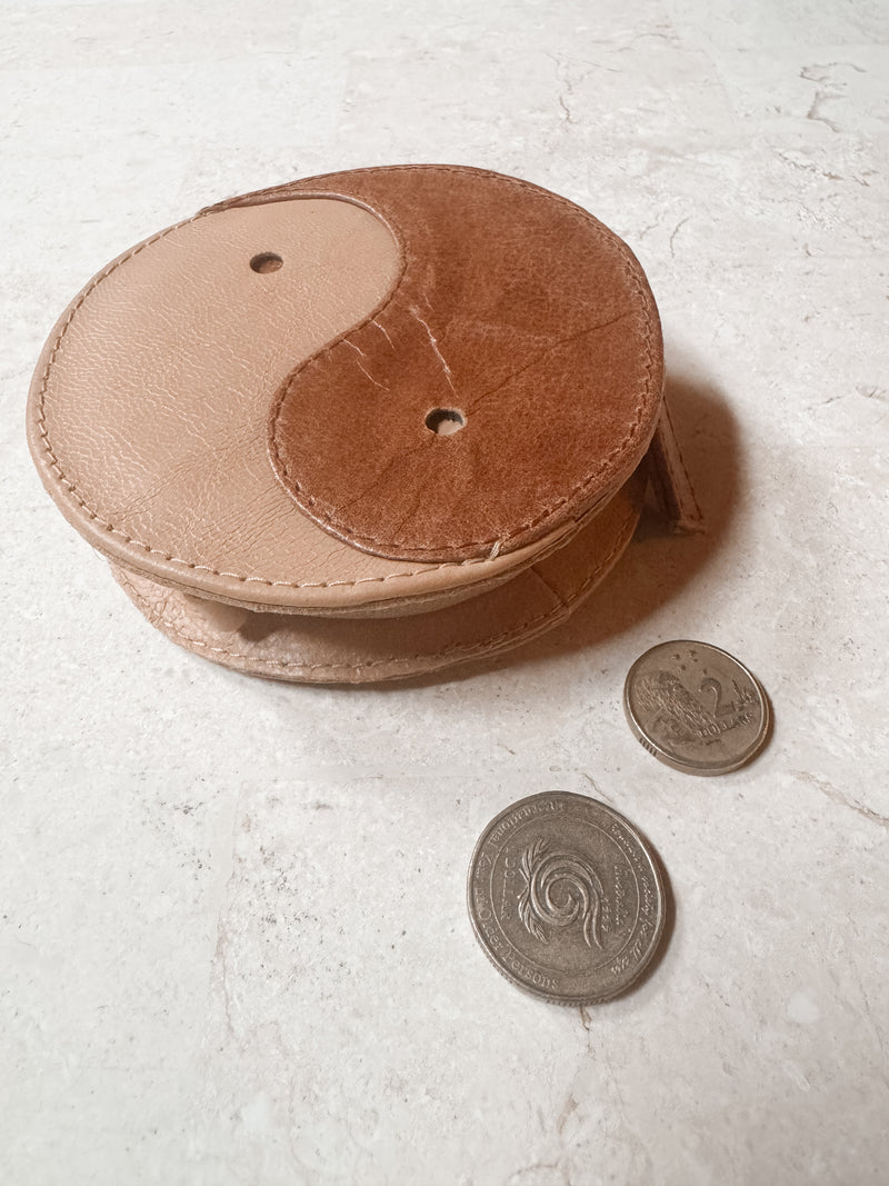 Yin Yang Coin Purse Tan