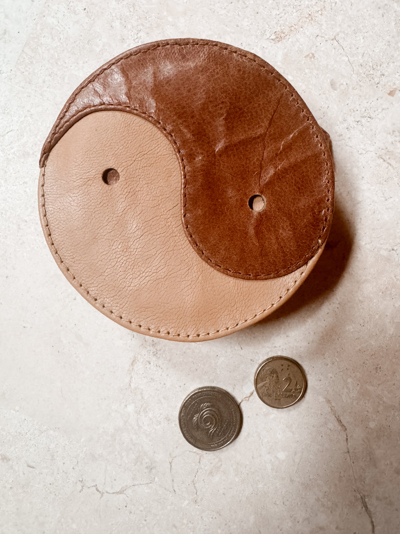 Yin Yang Coin Purse Tan