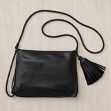 Perla Suede Leather Bag Black