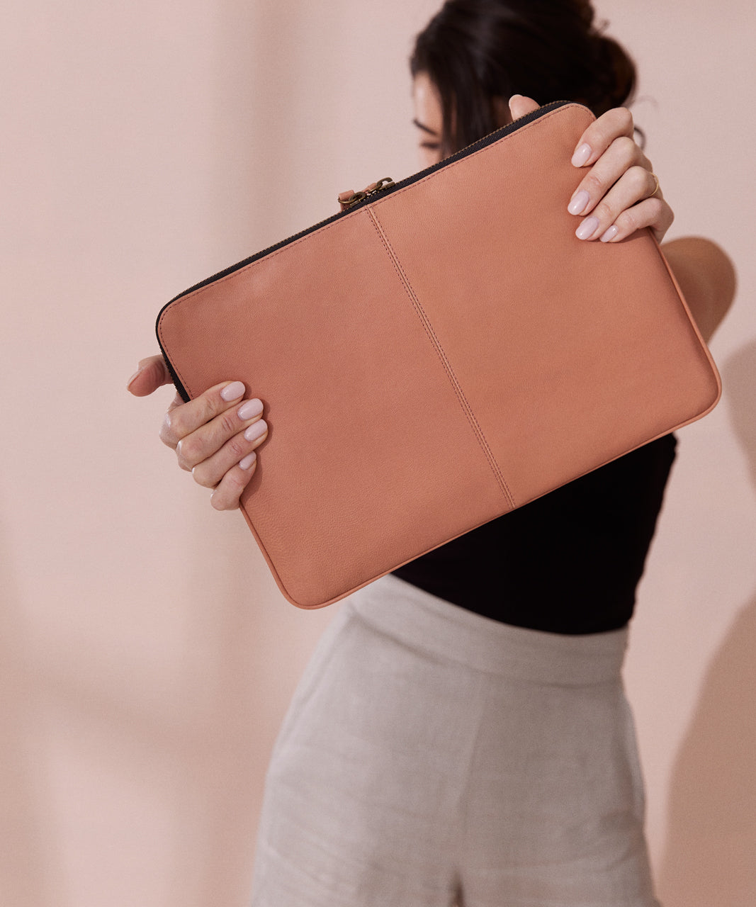 Leather Laptop Case Rose
