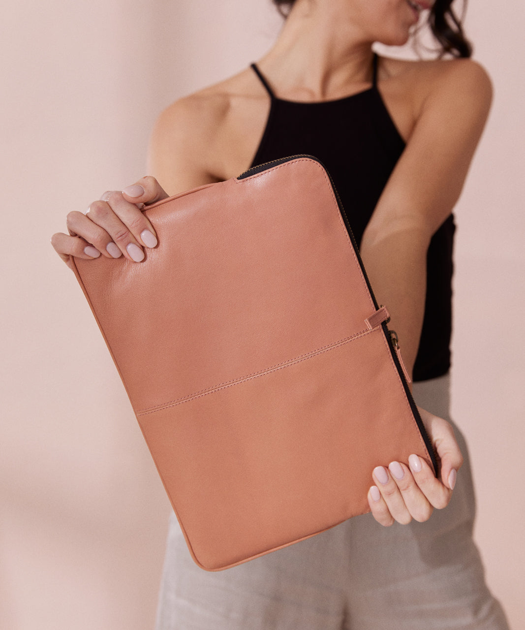 Leather Laptop Case Rose