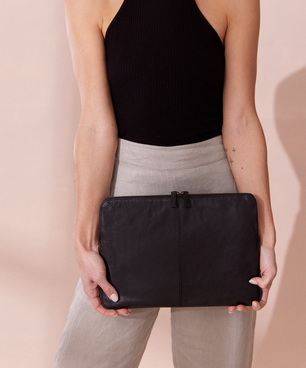 Leather Laptop Case Black