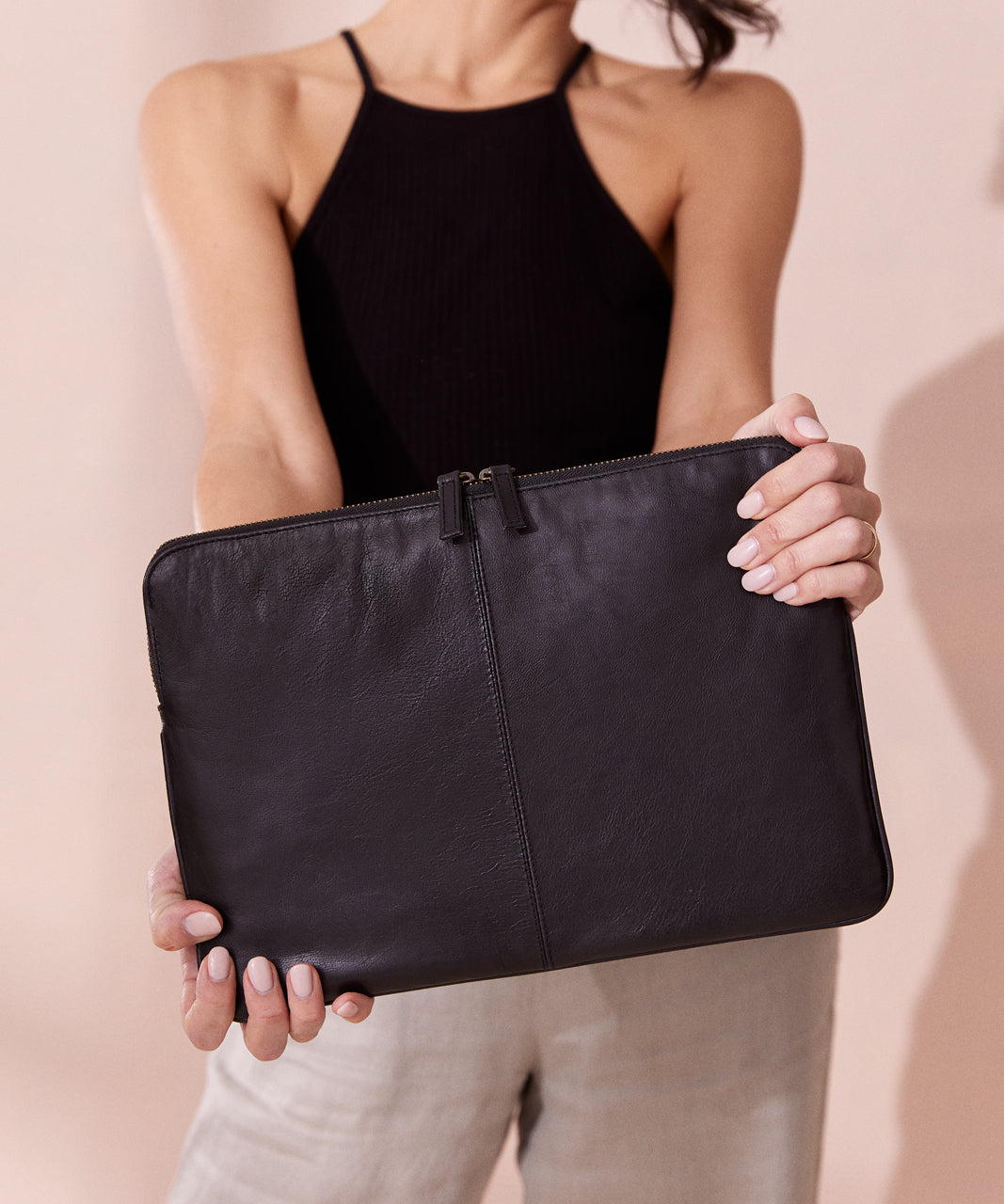 Leather Laptop Case Black