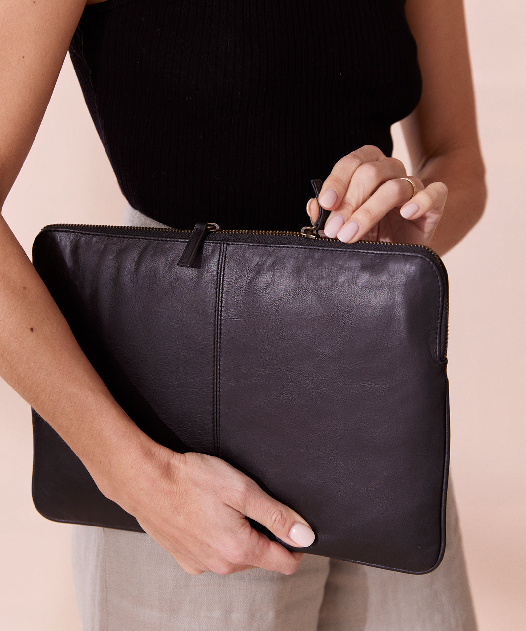 Leather Laptop Case Black