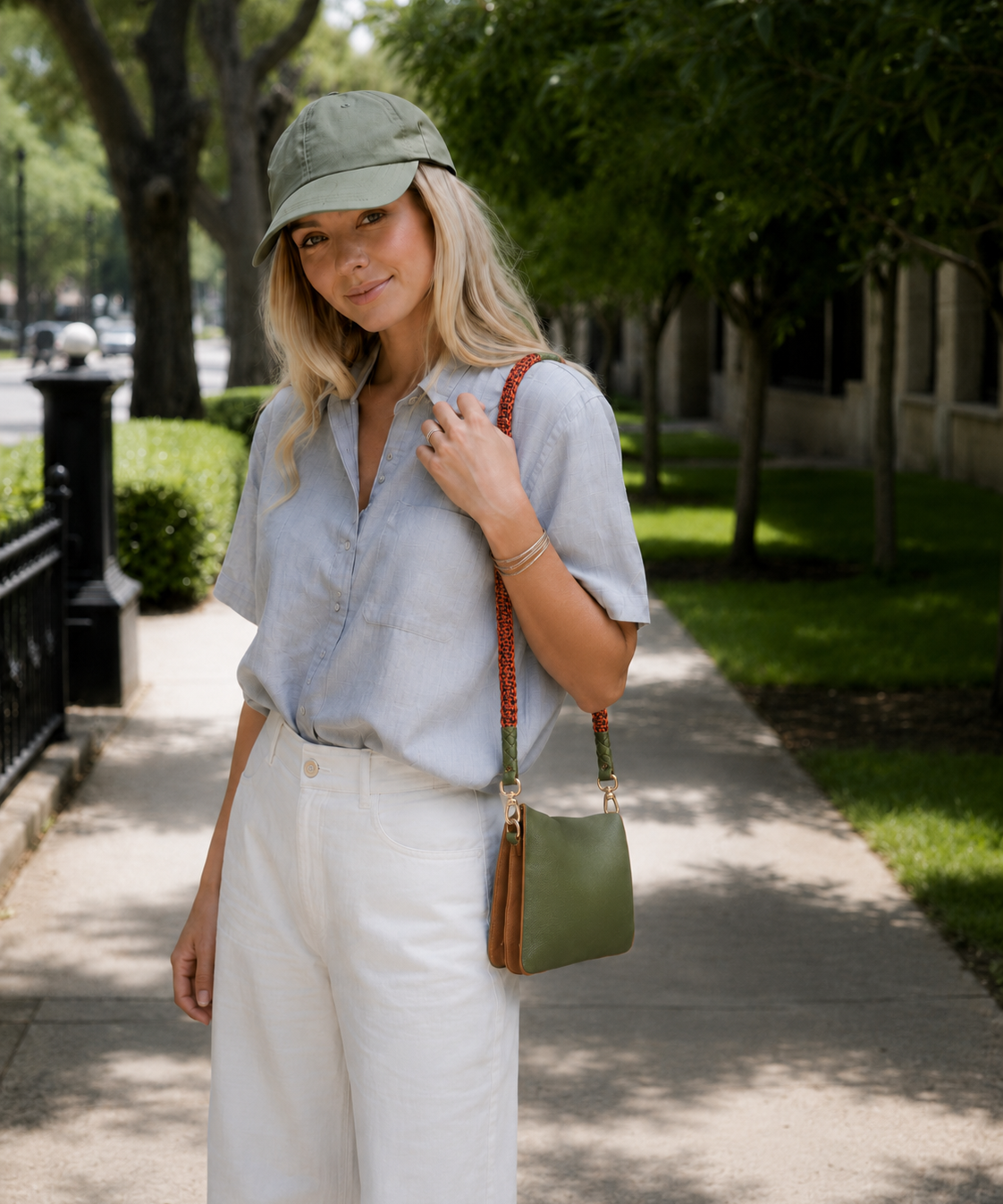 Vivi Crossbody Wallet Bag Olive/Bloom