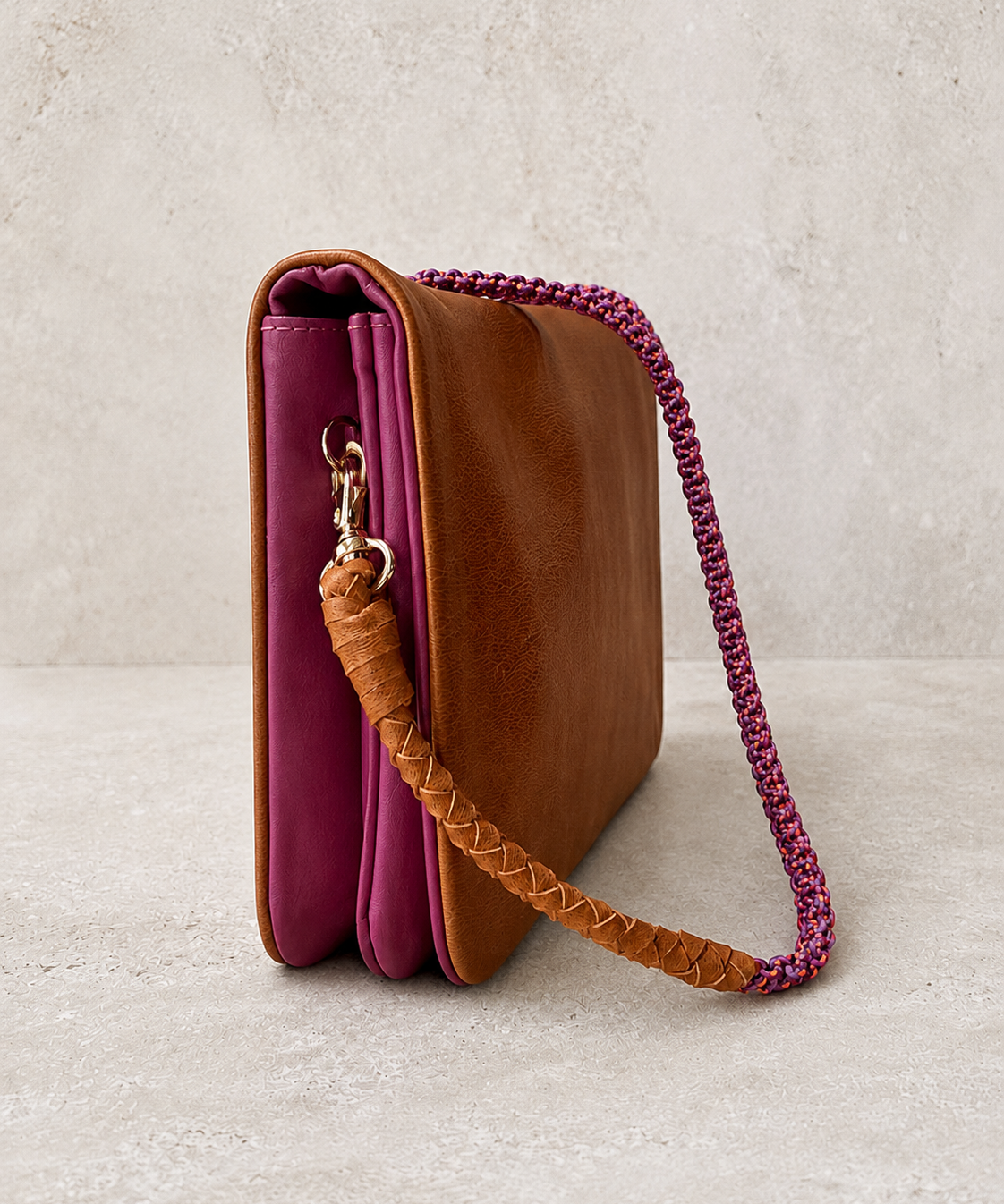 Vivi Crossbody Wallet Bag Pecan/Grape