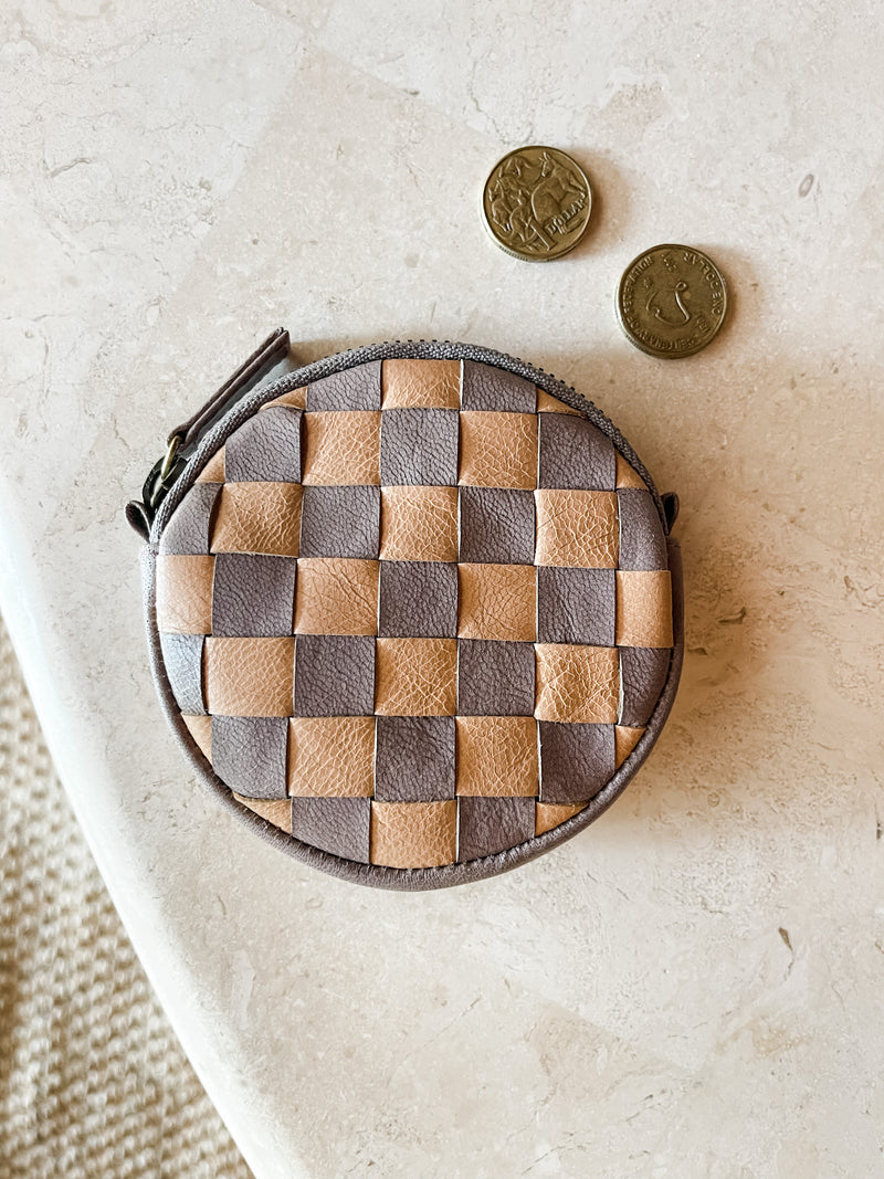 Checkerboard Coin Purse Mulberry