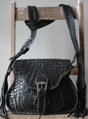 Adelaide Leather Saddle Bag Black