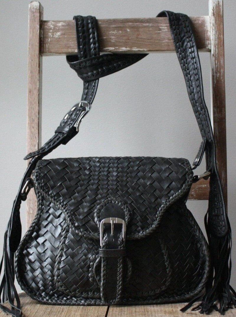 Adelaide Leather Saddle Bag Black