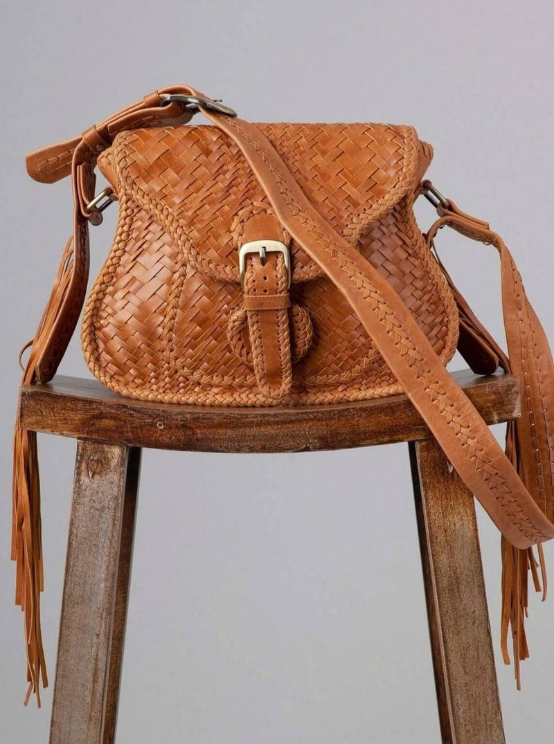 Adelaide Woven Saddle Bag Gingerbread