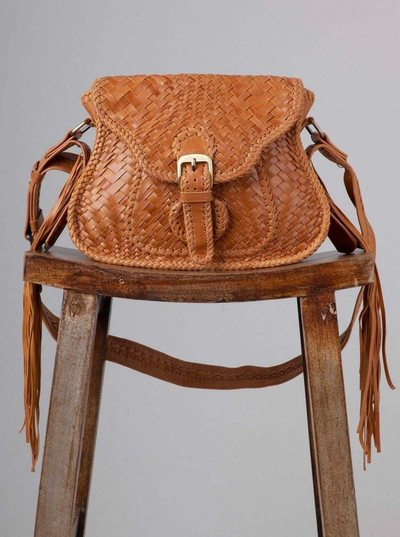 Adelaide Woven Saddle Bag Gingerbread