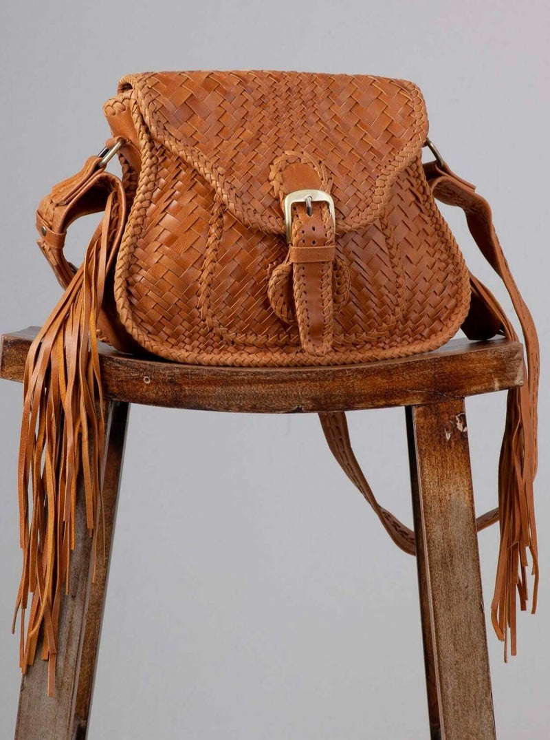 Adelaide Woven Saddle Bag Gingerbread