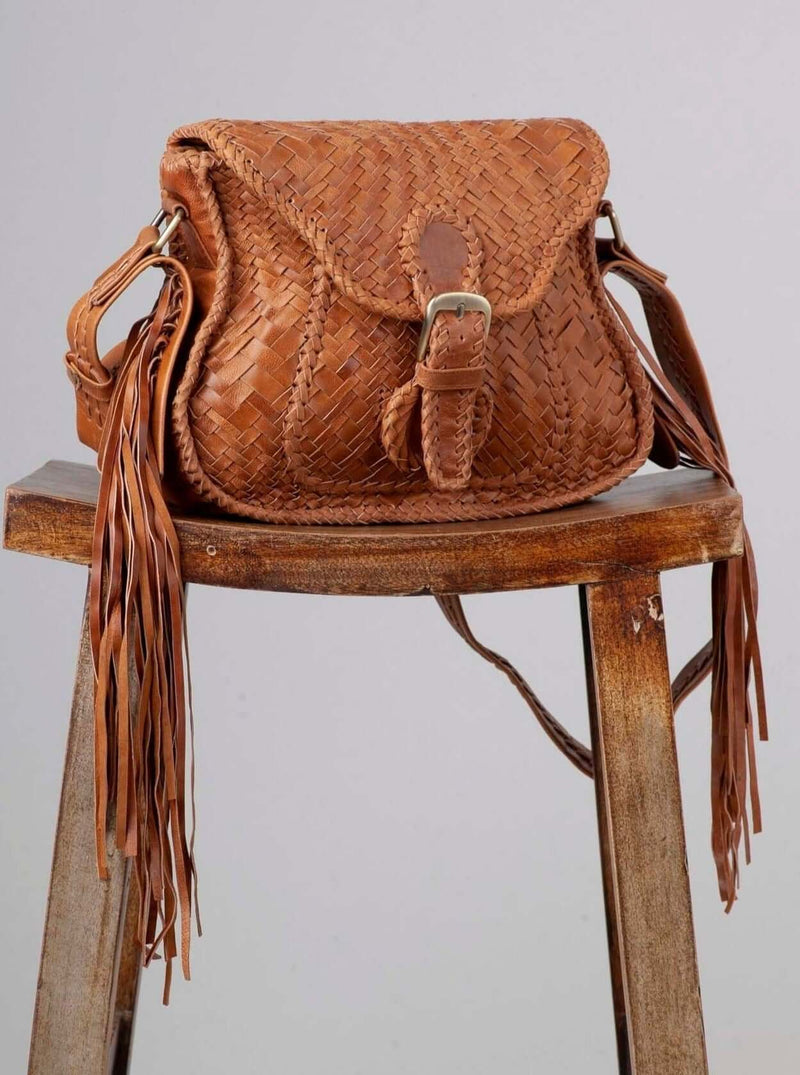 Adelaide Woven Saddle Bag Pecan