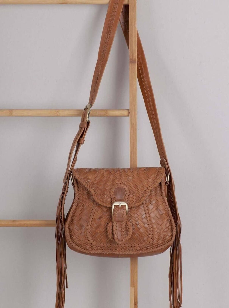 Adelaide Woven Saddle Bag Pecan