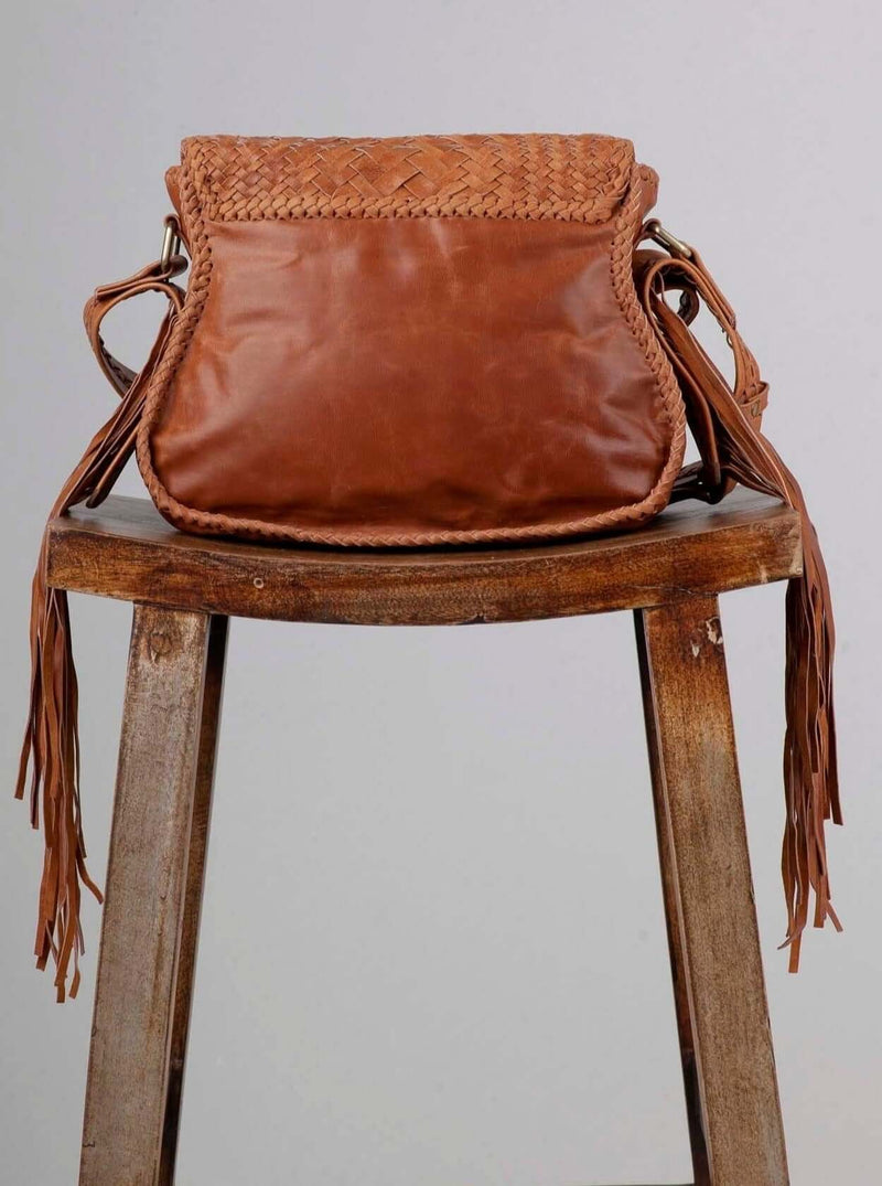 Adelaide Woven Saddle Bag Pecan