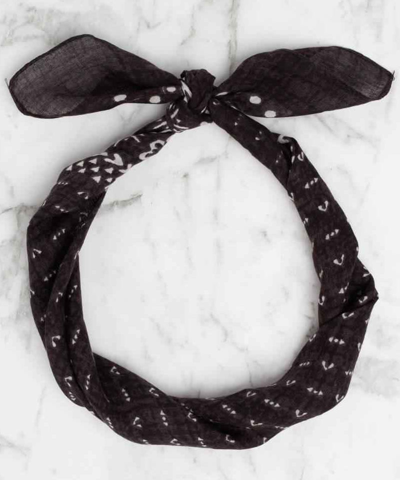Bandana Head Scarf Washed Black