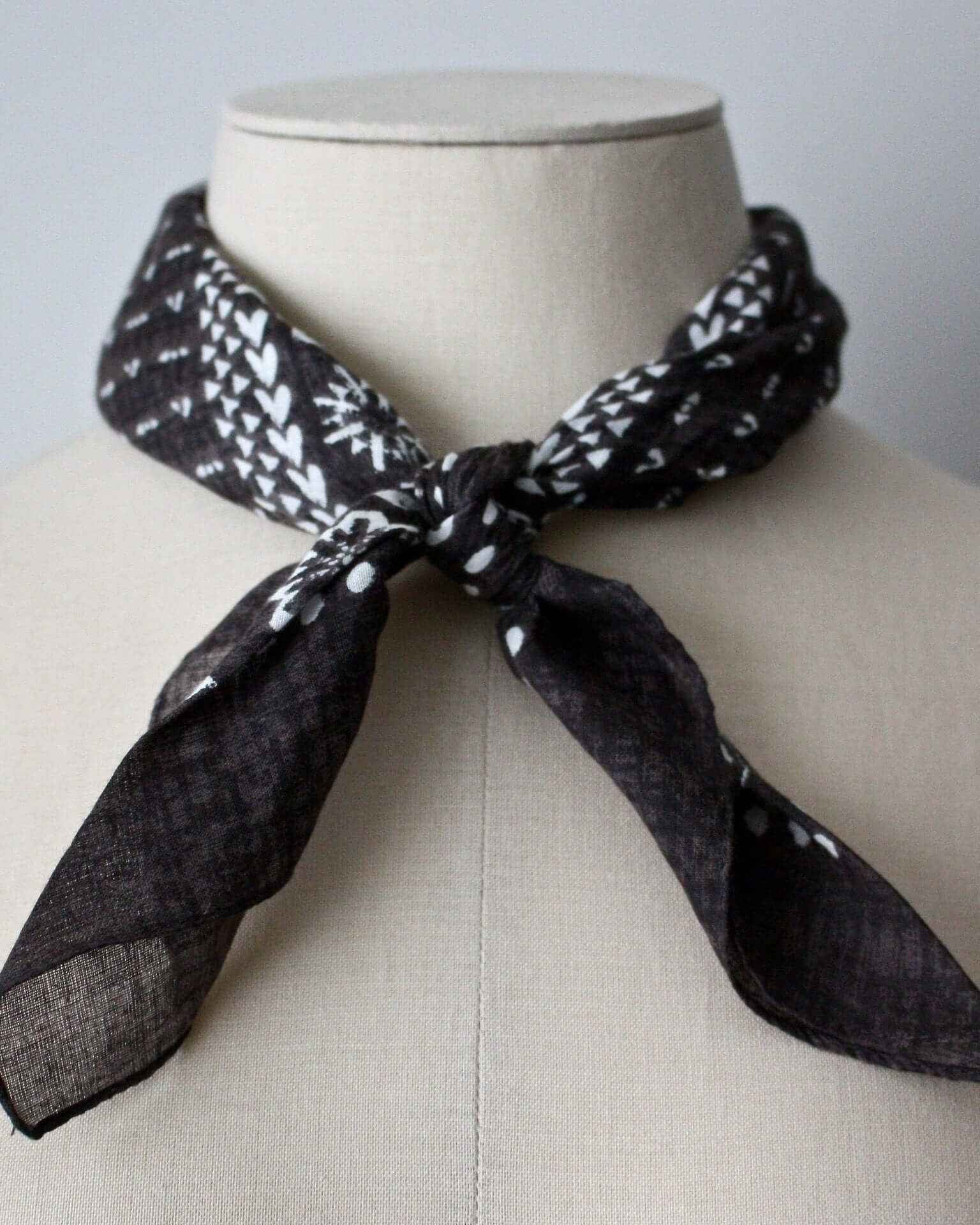 Bandana Head Scarf Washed Black