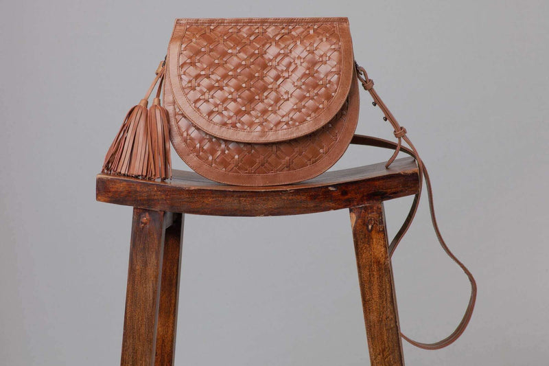 Cassius Woven Saddle Bag Pecan
