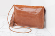 Perla Suede Leather Bag Walnut