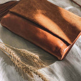 Perla Suede Leather Bag Walnut
